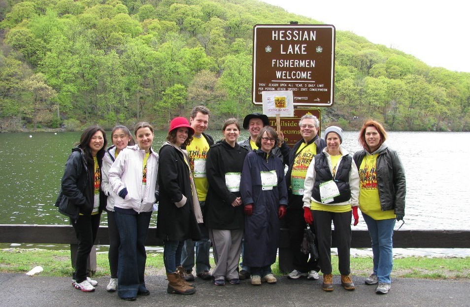 Picture of the Hot Flashes team at Bear Mountain in 2010, by the lake